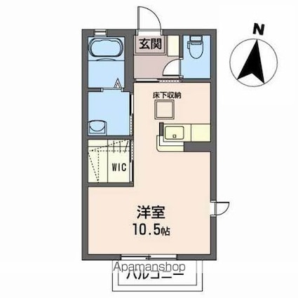 ランウェイ[1R/28m2]の間取図
