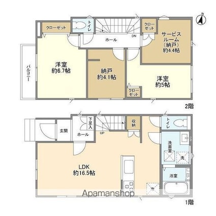 Ｋｏｌｅｔ柏南増尾０７[2SLDK/84.25m2]の間取図
