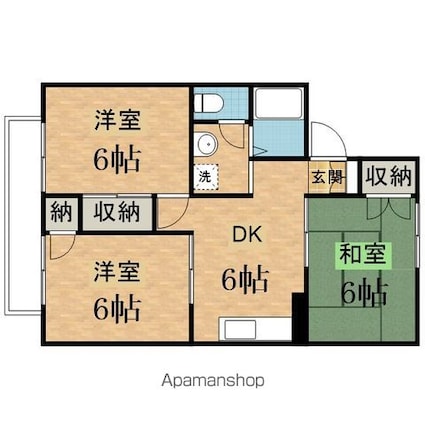 エステート峰[3DK/53.46m2]の間取図