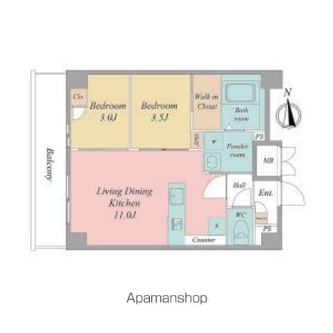 ARTIZA瓦屋町IIの間取り写真