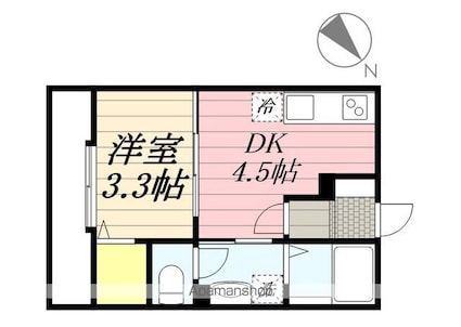 ＡＱＵＥ２４[1DK/20.76m2]の間取図