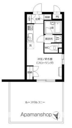 東京都世田谷区池尻３丁目[1R/18.56m2]の間取図
