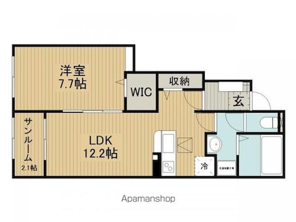 クラール西茅野[1LDK/50.14m2]の間取図