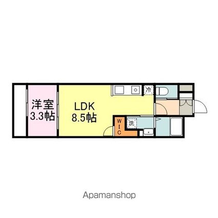 月光福山中央弐番館[1LDK/28.85m2]の間取図