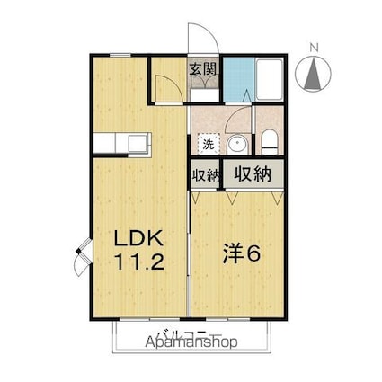 スカイコートⅡ[1LDK/40.92m2]の間取図