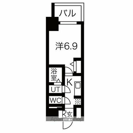 ファステート名古屋駅前ドリーム[1K/24.62m2]の間取図