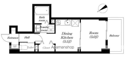 仮称）一里山２丁目共同住宅[1DK/29.73m2]の間取図