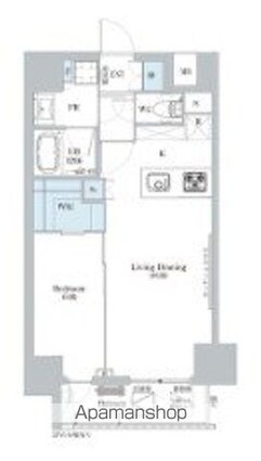 ディームス蔵前[1LDK/43.5m2]の間取図