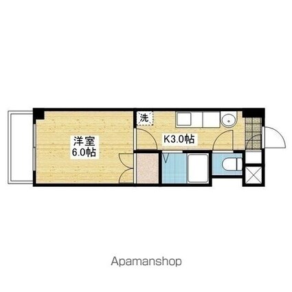 モーメント枝松[1K/21m2]の間取図