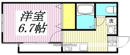 東京都立川市錦町１丁目[1K/25.39m2]の間取図