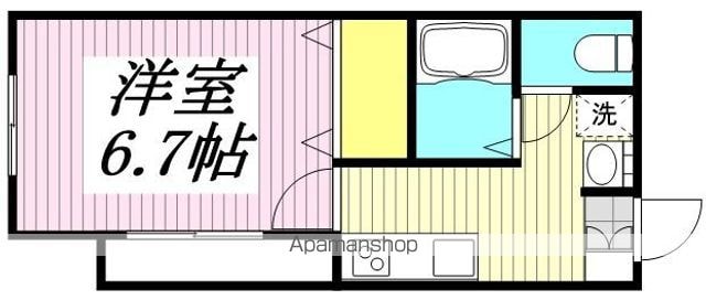 東京都立川市錦町１丁目[1K/25.39m2]の間取図