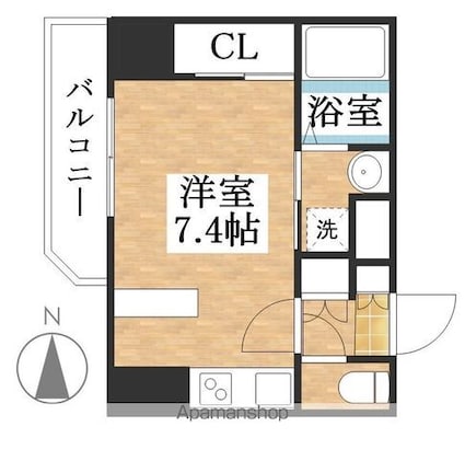 Ｓ－ＲＥＳＩＤＥＮＣＥ庄内通駅前ｃｕｒｅｒｅ[1R/23.58m2]の間取図