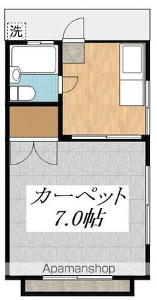 第２コーポフタバ[1K/22m2]の間取図