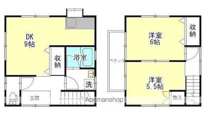 住まいるⅡ[2DK/54.65m2]の間取図