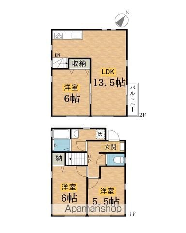 ＪＲ中央線 八王子駅 徒歩17分 2階建 新築の間取り写真