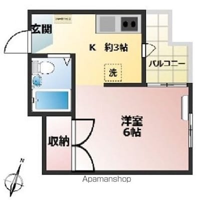 ＴＭハイツ[1K/21m2]の間取図