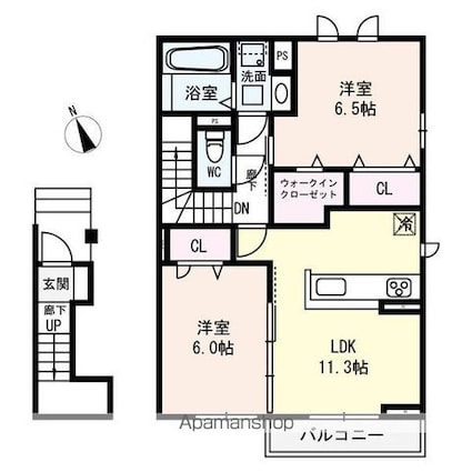 ｍｉｍｏｓａ　ｓｅｔａ[2LDK/63.22m2]の間取図