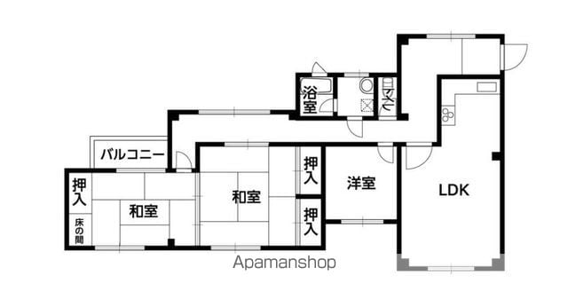 私市ロイヤルマンションの間取り写真
