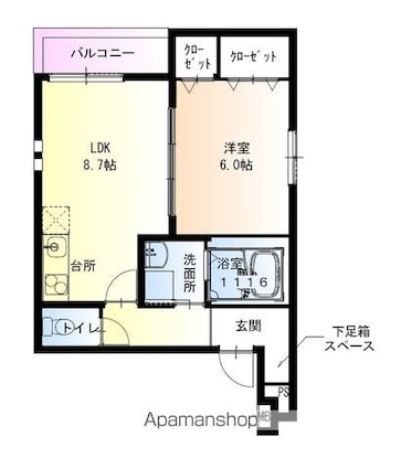 フジパレス市駅東ウエスト[1LDK/38.52m2]の間取図