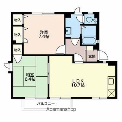 ハイツみやす[2LDK/54.13m2]の間取図