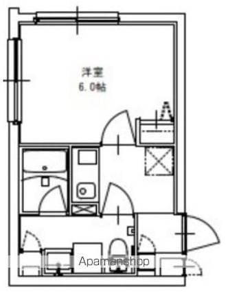 ＢａｒｋＬａｎｅ学芸大学[1K/21.19m2]の間取図