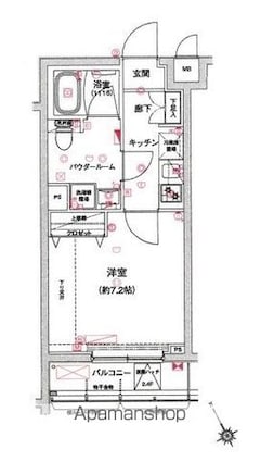 ＲＥＬＵＸＩＡ板橋区役所前[1K/25.55m2]の間取図