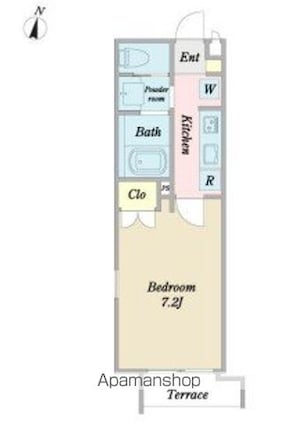 東京都世田谷区用賀４丁目[1K/23.54m2]の間取図
