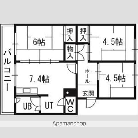 札幌西月寒団地6号棟の間取り写真