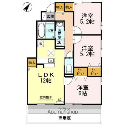 メルヴェーユ　Ⅰ[3LDK/66.51m2]の間取図