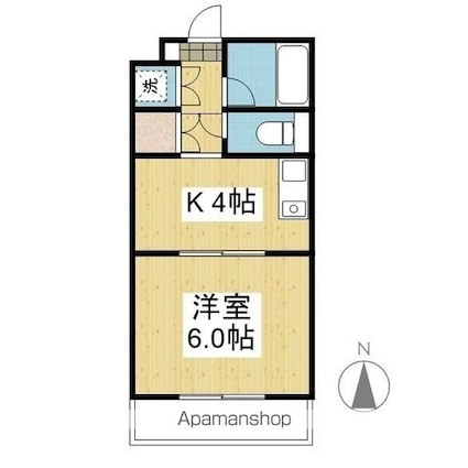 パステルハイツ[1K/26.22m2]の間取図