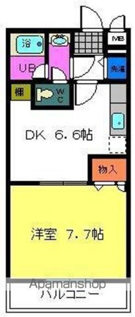 和歌山県和歌山市湊[1DK/36.71m2]の間取図