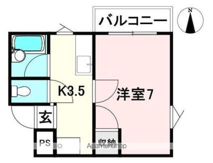 フシミハイツ[1K/21.87m2]の間取図
