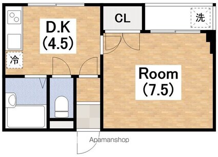 ピースフルハウス[1DK/30.23m2]の間取図