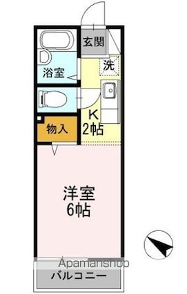 スクエア高砂[1K/20.03m2]の間取図