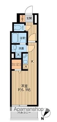 日本橋ファーストレジデンス[1K/27.4m2]の間取図