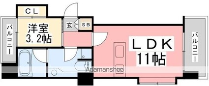 ヴァレーレ喜与町[1LDK/31.31m2]の間取図