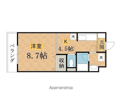 アースグローリエ[1K/30.35m2]の間取図