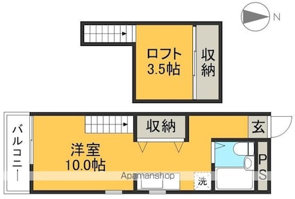シャポーＡＰ[1R/23m2]の間取図