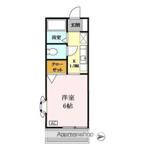 【青梅市東青梅のアパートの間取り】