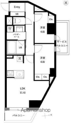アーバンパーク高井戸[2LDK/48.78m2]の間取図