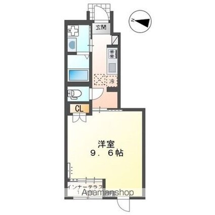 オキグレイス[1K/33.39m2]の間取図