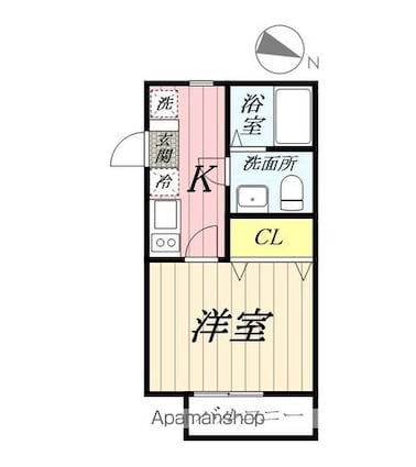 埼玉県八潮市大瀬３丁目[1K/23.18m2]の間取図