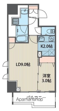 アルモニー仙台駅前イースト[1LDK/37.23m2]の間取図