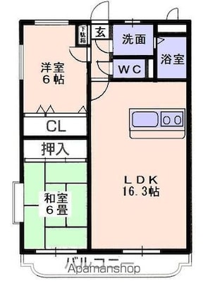 プチシャンス[2LDK/63.17m2]の間取図