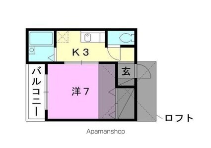 コンフォート南吉田[1K/23.89m2]の間取図
