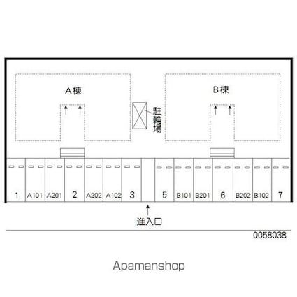 メルベイユ　Ａ棟[2LDK/50.04m2]の配置図
