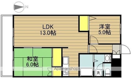 笹コーポ戸田[2LDK/50.76m2]の間取図