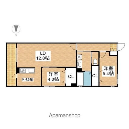 Ｃｅｌｅｎｅｓｔ高岳[2LDK/62.5m2]の間取図