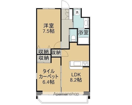 グランヴィル南千歳一番館[2LDK/59.55m2]の間取図