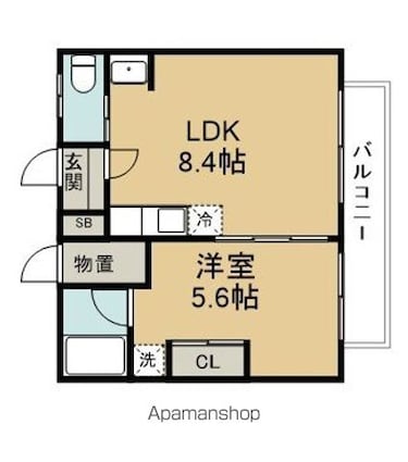 星ヶ丘プラザ[1LDK/29.81m2]の間取図